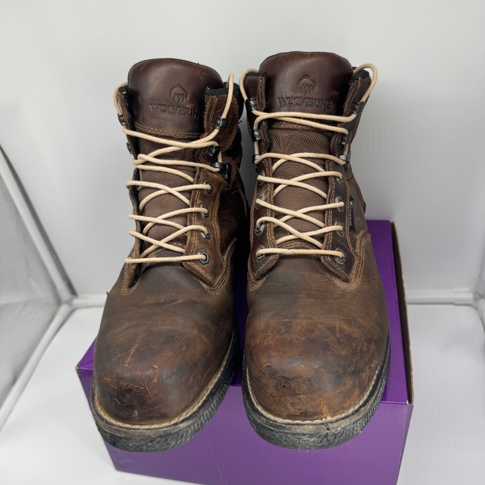 Wolverine Hellcat Fuse 6" Work Boots Men's Brown Waterproof CarbonMax Safety Toe - Picture 7 of 12